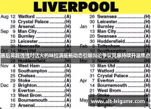 赛后英超强强对话火药味拉满最新动态引爆舆论争议风暴持续升温焦点 赛后英超强强对话火药味拉满最新动态引爆舆论争议风暴持续升温焦点